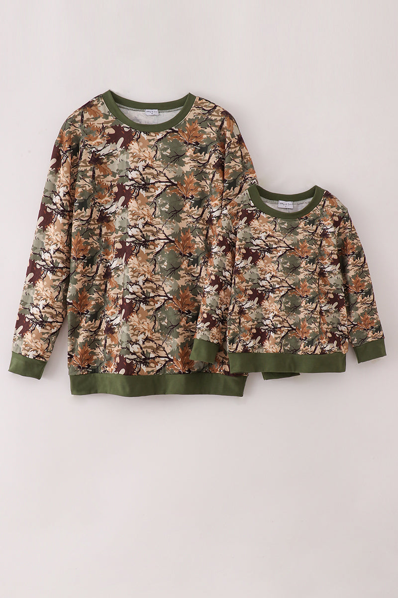 Camo leave dad&me sweatshirt - Aaria Tees Aaria Tees