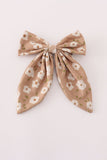 Mustard & mint floral print hair sailor bow - Aaria Tees Aaria Tees