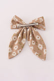 Mustard & mint floral print hair sailor bow - Aaria Tees Aaria Tees