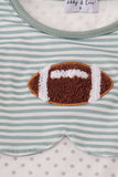Sage stripe football french knot pants set - Aaria Tees Aaria Tees