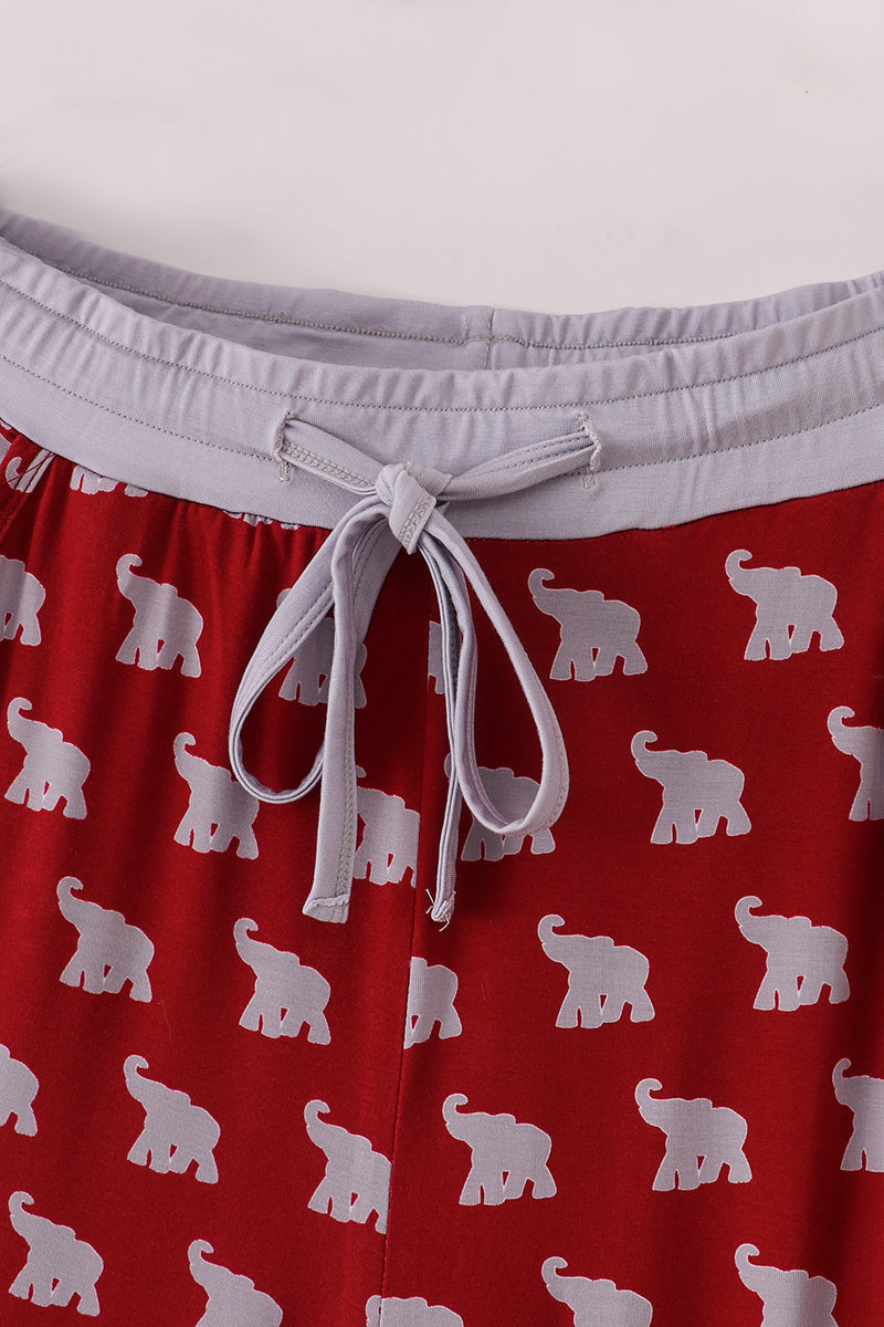 Alabama roll tide elephant print bamboo pajamas pants - Aaria Tees Aaria Tees