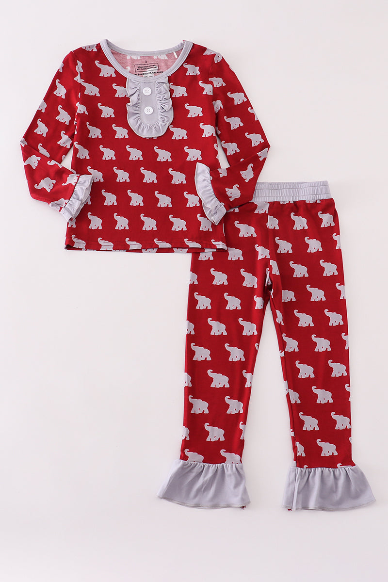 Alabama roll tide elephant print bamboo pajamas set - Aaria Tees