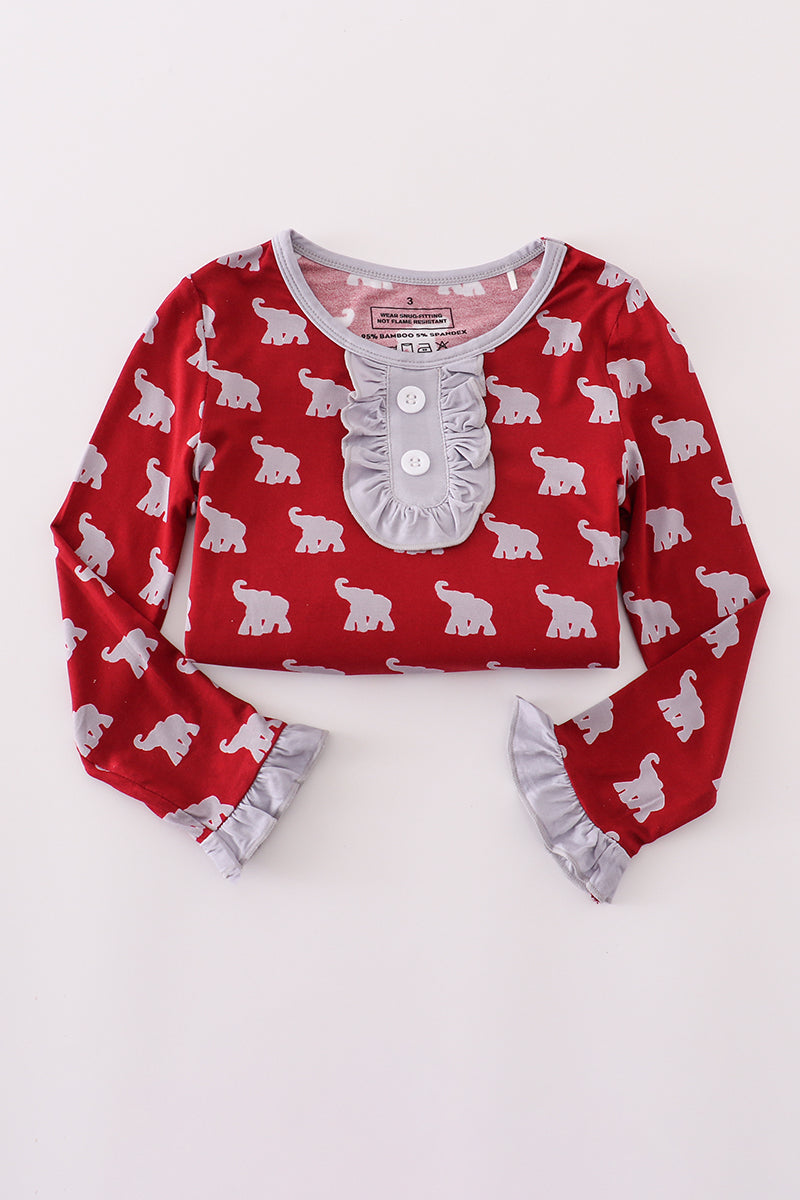 Alabama roll tide elephant print bamboo pajamas set - Aaria Tees Aaria Tees