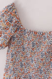 Fall floral print smocked mom dress - Aaria Tees Aaria Tees