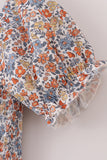 Fall floral print smocked mom dress - Aaria Tees Aaria Tees