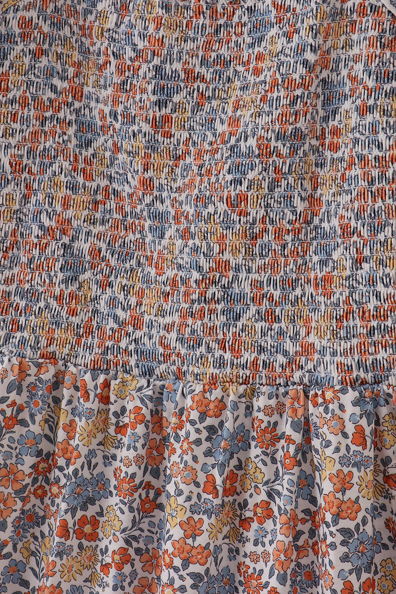 Fall floral print smocked mom dress - Aaria Tees Aaria Tees