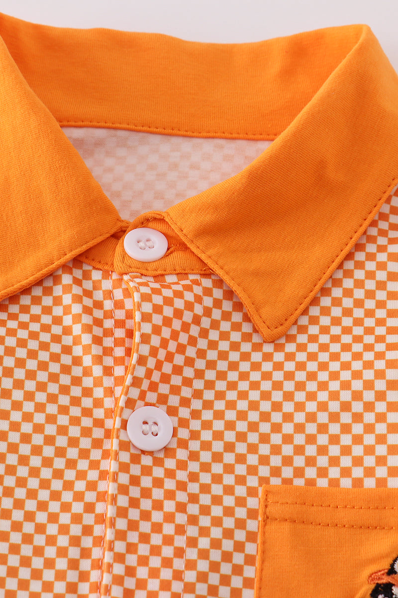 Orange Tennessee go vols applique button down shirt - Aaria Tees Aaria Tees