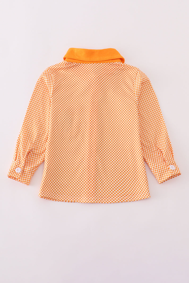 Orange Tennessee go vols applique button down shirt - Aaria Tees Aaria Tees