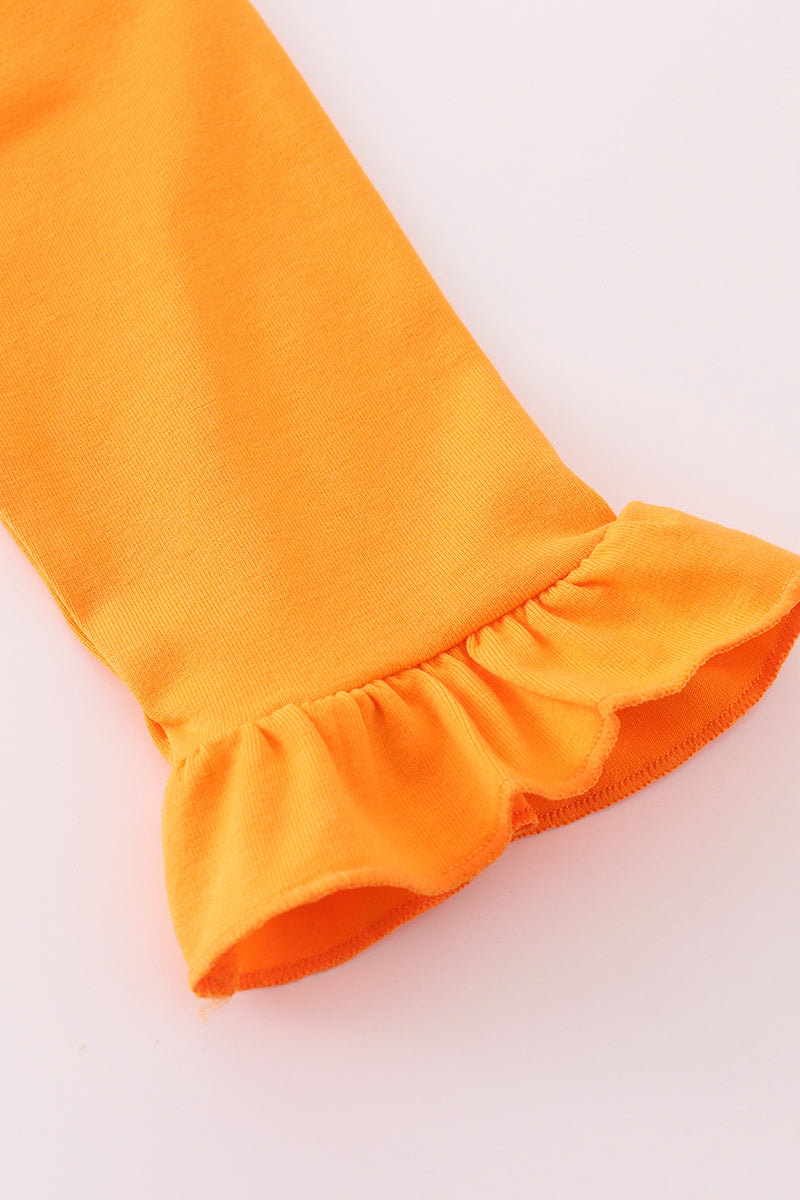 Orange Tennessee go vols applique ruffle pants set - Aaria Tees Aaria Tees