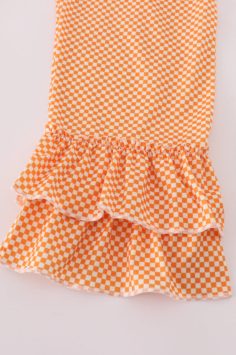 Orange Tennessee go vols applique ruffle pants set - Aaria Tees Aaria Tees