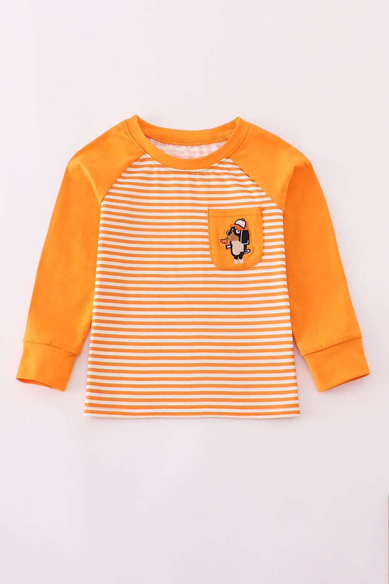 Orange Tennessee go vols applique stripe top - Aaria Tees Aaria Tees