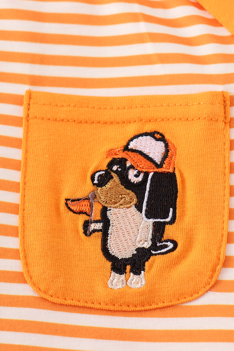Orange Tennessee go vols applique stripe top - Aaria Tees Aaria Tees