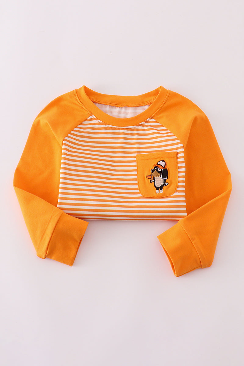 Orange Tennessee go vols applique stripe top - Aaria Tees Aaria Tees