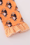 Orange Tennessee go vols print ruffle pajamas set - Aaria Tees Aaria Tees