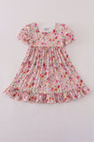 Purple floral print ruffle mom&me dress - Aaria Tees Aaria Tees