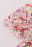Purple floral print ruffle mom&me dress - Aaria Tees Aaria Tees