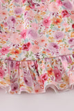 Purple floral print ruffle mom&me dress - Aaria Tees Aaria Tees