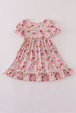 Purple floral print ruffle mom&me dress - Aaria Tees Aaria Tees