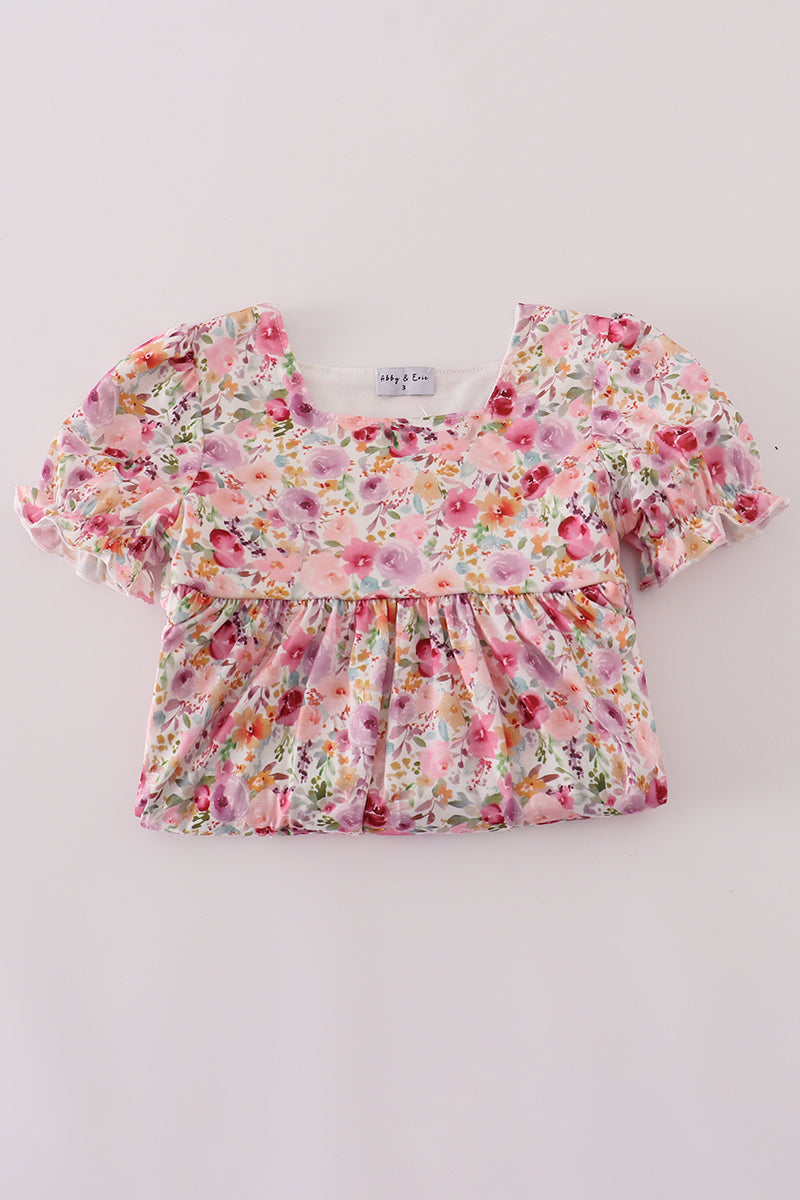 Purple floral print ruffle mom&me dress - Aaria Tees Aaria Tees
