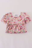 Purple floral print ruffle mom&me dress - Aaria Tees Aaria Tees