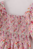 Purple floral print ruffle mom&me dress - Aaria Tees Aaria Tees