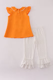 Orange Tennessee go vols embroidery ruffle pants set - Aaria Tees Aaria Tees