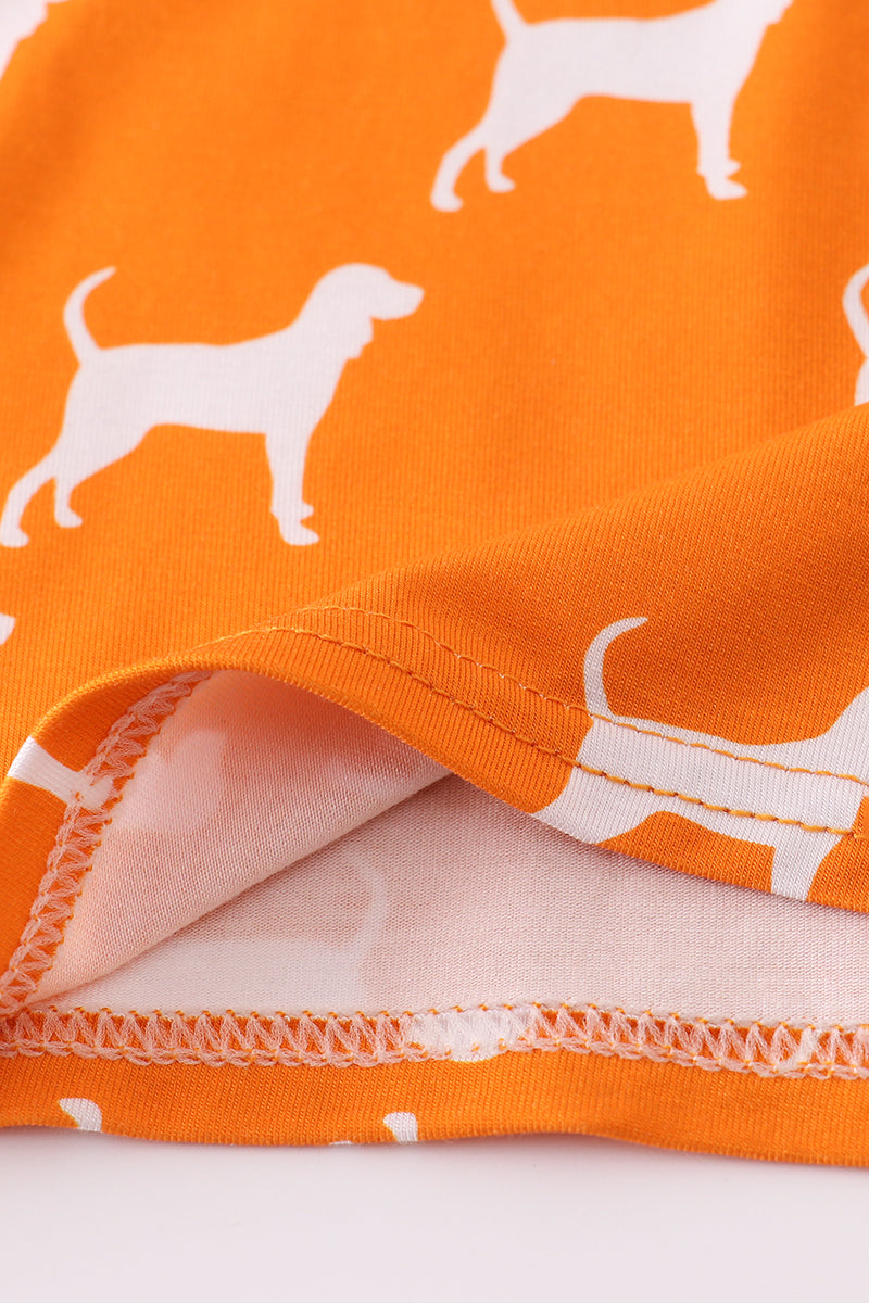 Orange Tennessee bamboo ruffle pajamas set - Aaria Tees Aaria Tees
