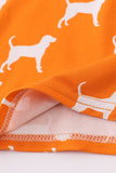 Orange Tennessee bamboo ruffle pajamas set - Aaria Tees Aaria Tees