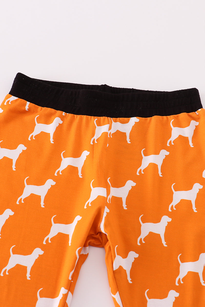 Orange Tennessee bamboo ruffle pajamas set - Aaria Tees Aaria Tees