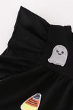 Black ghost sequin ruffle dress Aaria Tees