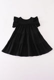 Black ghost sequin ruffle dress Aaria Tees