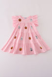 Pink ghost pumpkin sequin ruffle dress Aaria Tees
