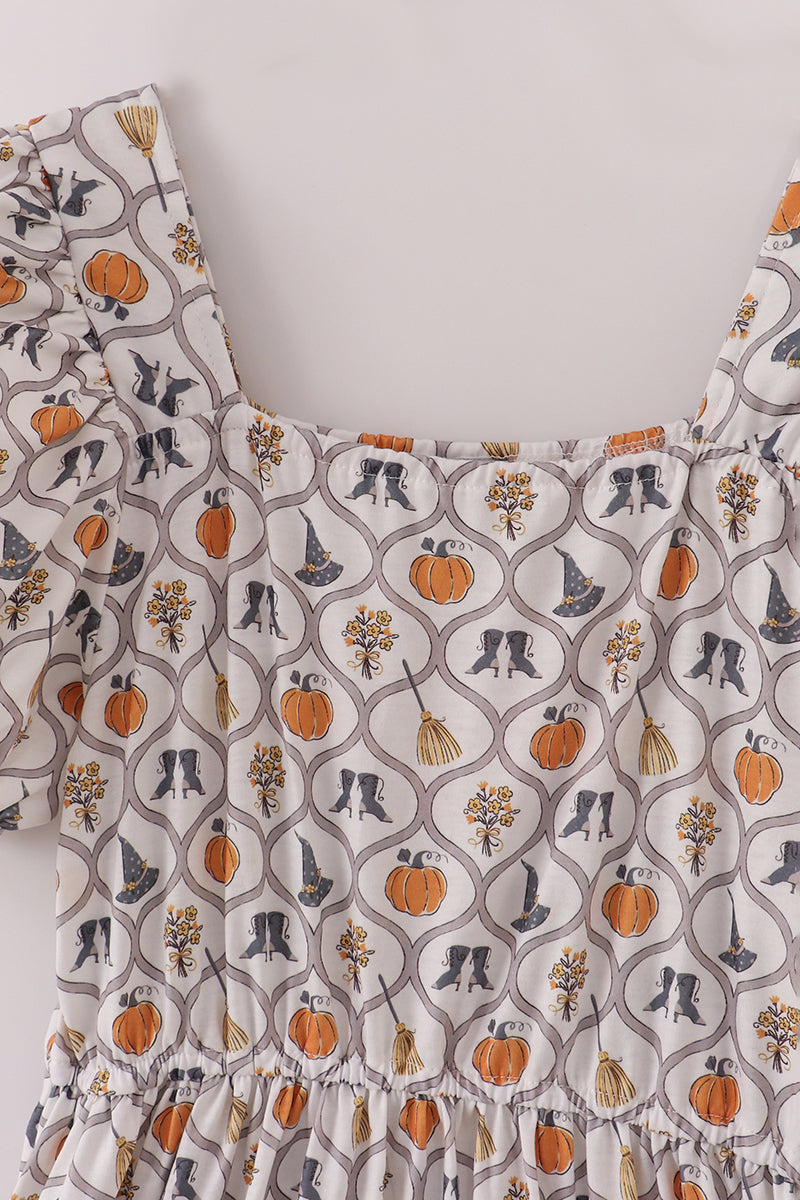 Witch pumpkin print mom dress - Aaria Tees Aaria Tees