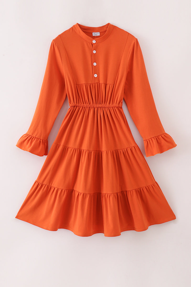 Rust tiered mom ruffle dress - Aaria Tees Aaria Tees
