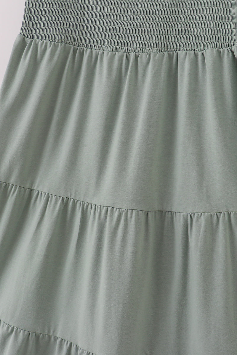 Sage smocked tiered mom dress - Aaria Tees Aaria Tees