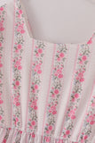 Pink floral print tiered mom dress - Aaria Tees Aaria Tees