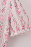 Pink floral print tiered mom dress - Aaria Tees Aaria Tees