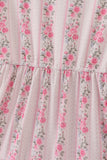 Pink floral print tiered mom dress - Aaria Tees Aaria Tees