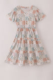 Fall floral print mom dress - Aaria Tees Aaria Tees