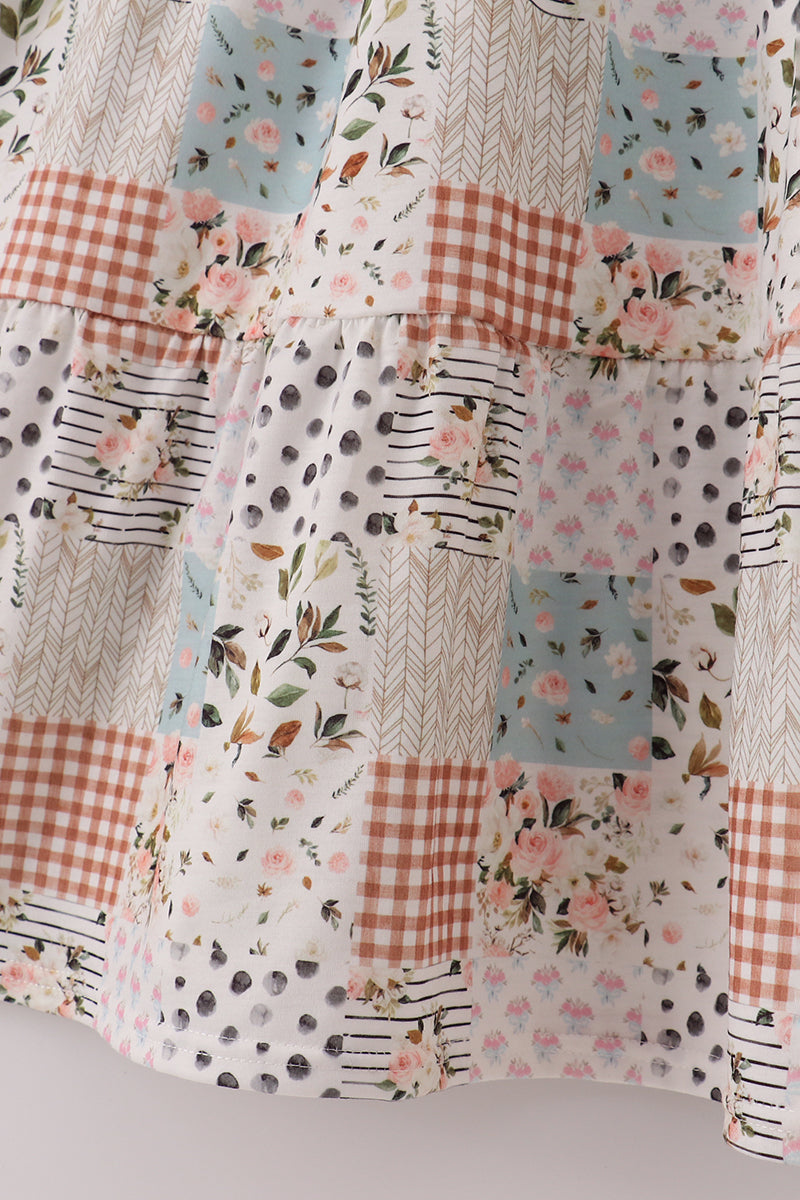 Fall floral print mom dress - Aaria Tees Aaria Tees