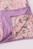 Purple floral print bamboo blanket - Aaria Tees Aaria Tees