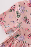 Purple floral print bamboo dress - Aaria Tees Aaria Tees