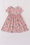 Purple floral print bamboo dress - Aaria Tees Aaria Tees