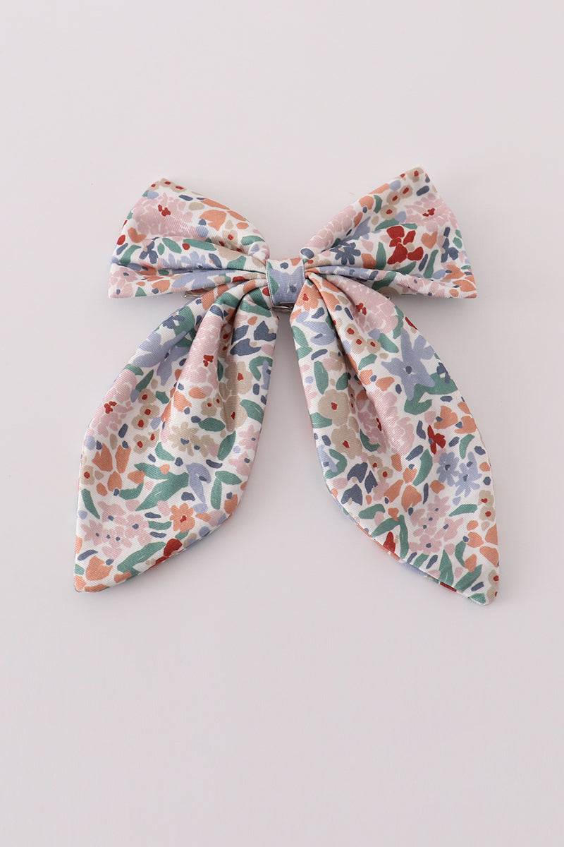 Blue floral print sailor bow - Aaria Tees Aaria Tees