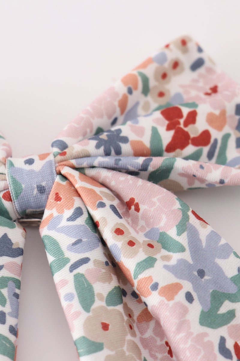 Blue floral print sailor bow - Aaria Tees Aaria Tees