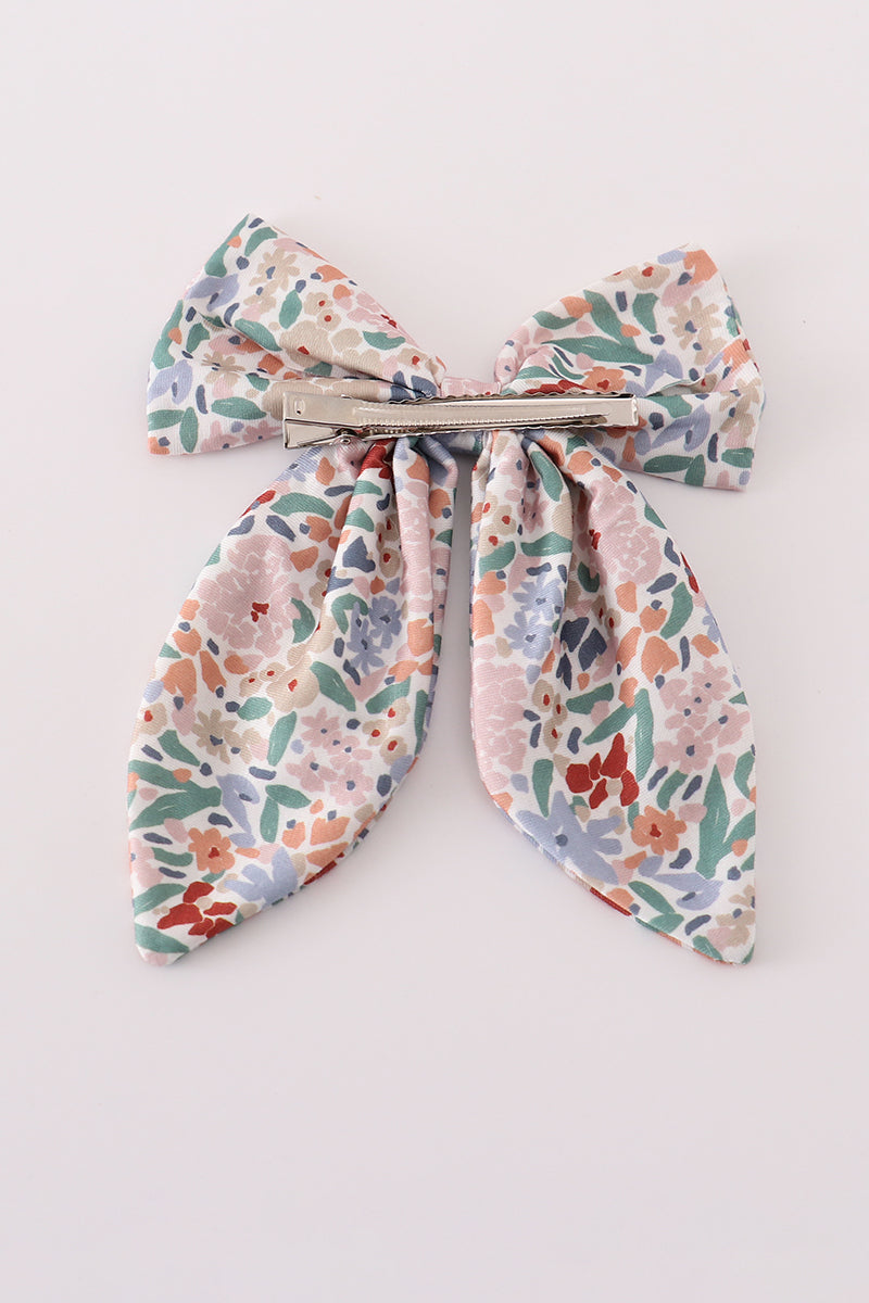 Blue floral print sailor bow - Aaria Tees Aaria Tees