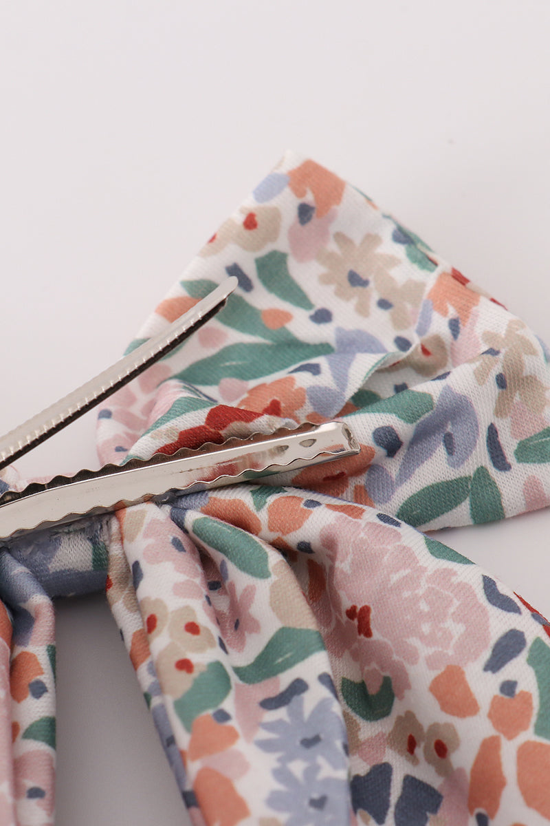 Blue floral print sailor bow - Aaria Tees Aaria Tees