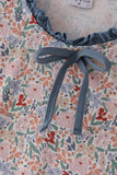Blue floral print ruffle mom dress Aaria Tees