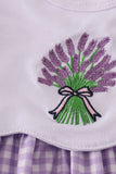 Lavender ribbon lace embroidery gingham bloomer set - Aaria Tees Aaria Tees