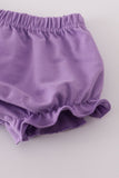 Lavender ribbon lace embroidery gingham bloomer set - Aaria Tees Aaria Tees